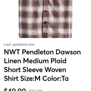 Pendleton Men's Plaid Short Sleeve Shirt - Red and Gray